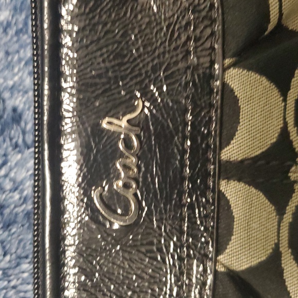 Coach Monogram Black and Gray Wristlet - Picture 2 of 9